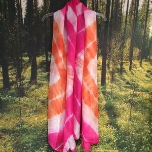 Silky pink tie dye scarf